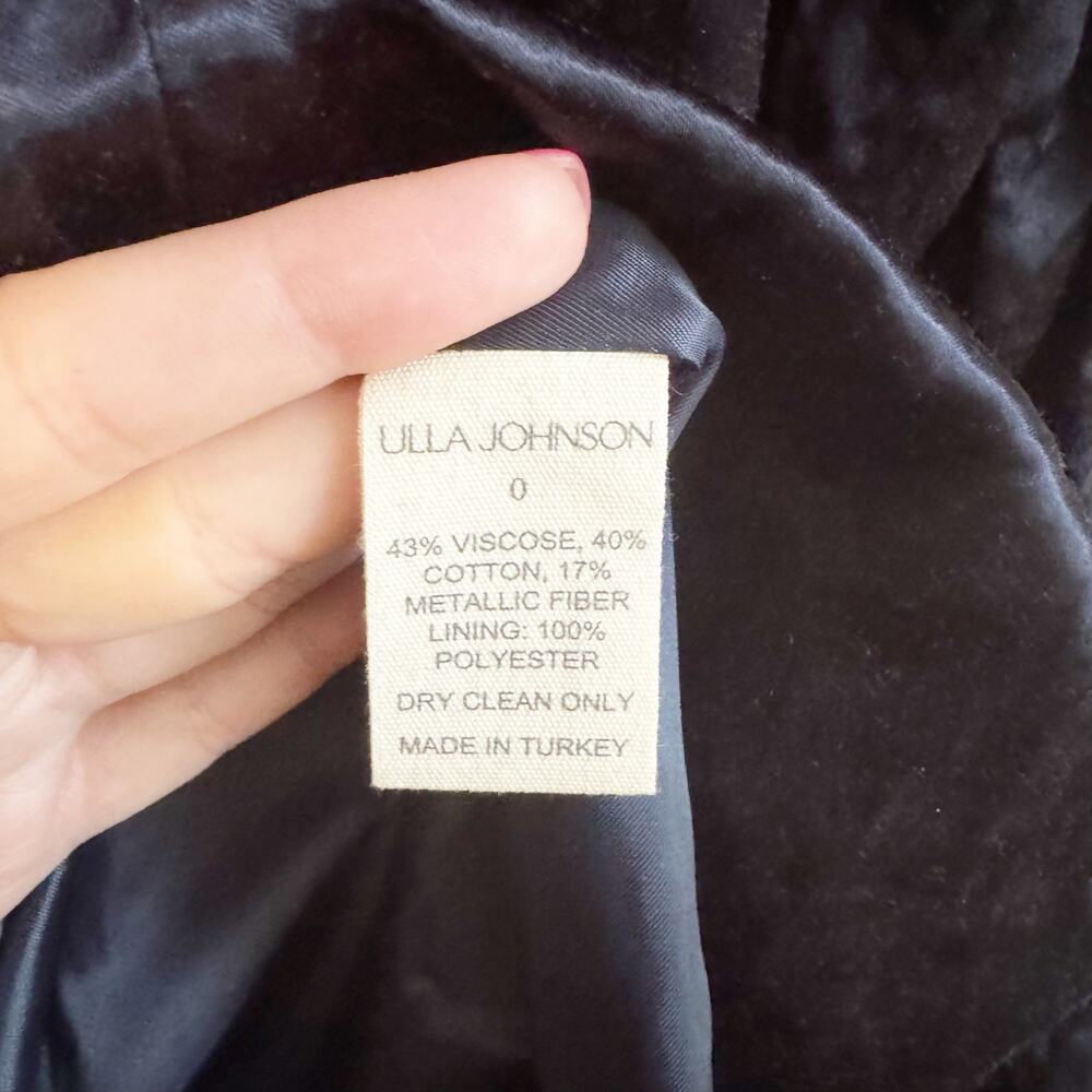 Ulla Johnson Antonia Puff-Sleeve Crushed Satin Midi Dress Sapphire Size 0 - Picture 9 of 10